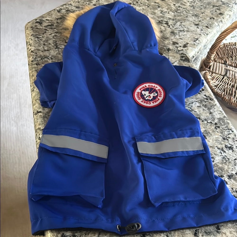NWT Pina Blue Small Lined Dog Coat with Reflective Stripes